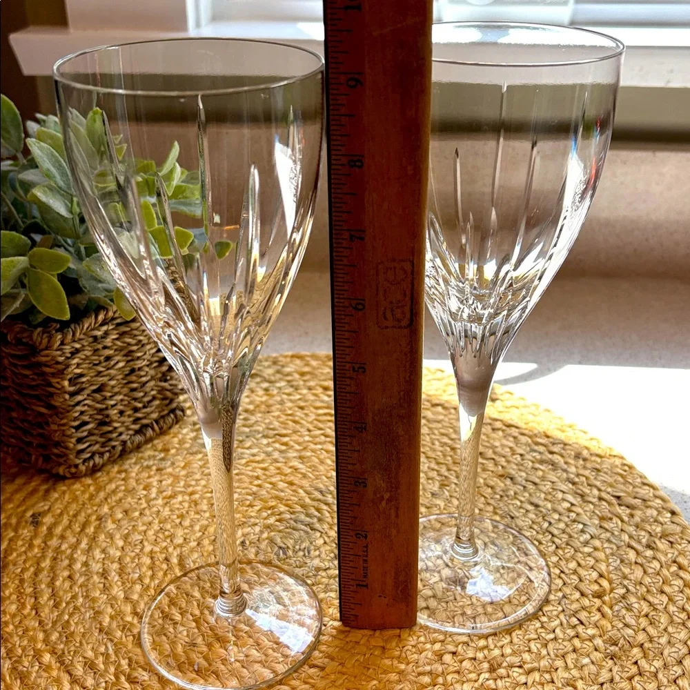 (2) Lenox Water Goblet / Wine Glass - Starfire